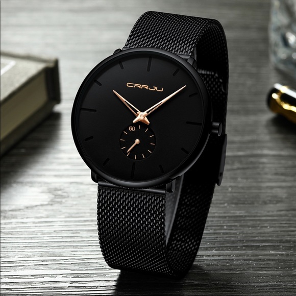 new slick Slim Mesh Steel Waterproof Sport Watch
